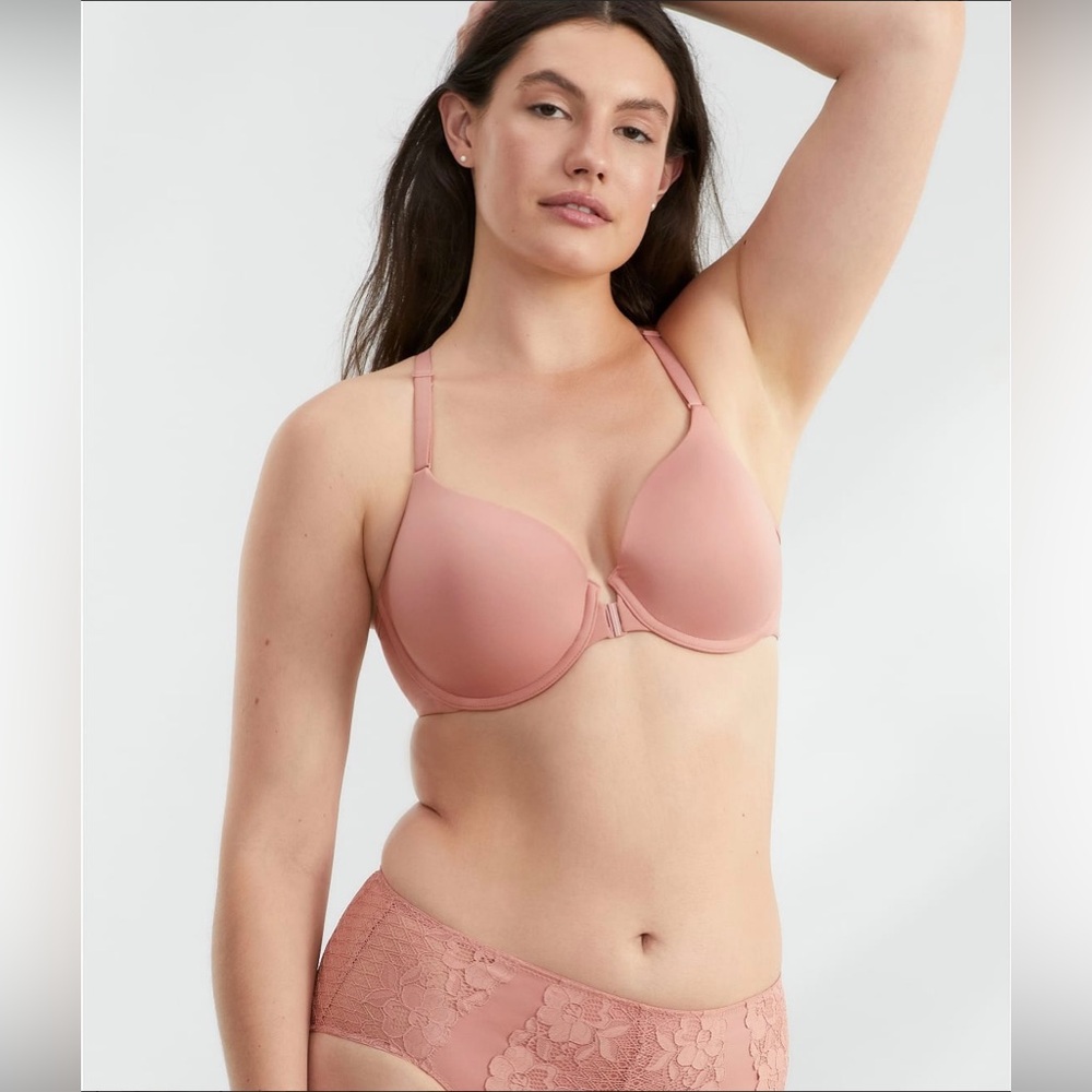 NWT, The Effortless Front-Close Bra in Ash Rose, Size 38G